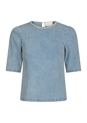 Rosia denim emb bluse Light Blue Neo Noir 